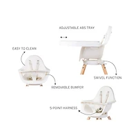Chaise haute Evolu One.80 avec plateau de Childhome - Blanc