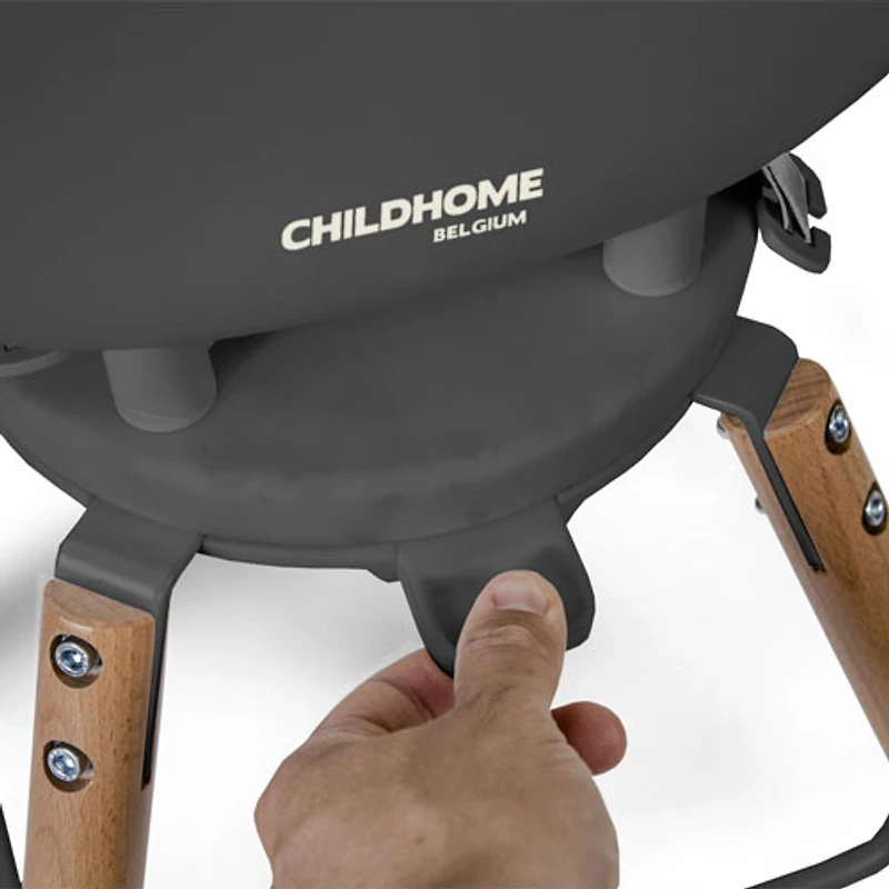 Chaise haute convertible Evolu One.80° avec plateau de Childhome - Anthracite