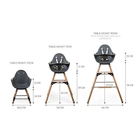 Chaise haute convertible Evolu One.80° avec plateau de Childhome - Anthracite
