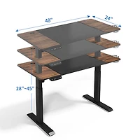 Bureau assis/debout électrique à hauteur réglable de 47 po de LjubLjana