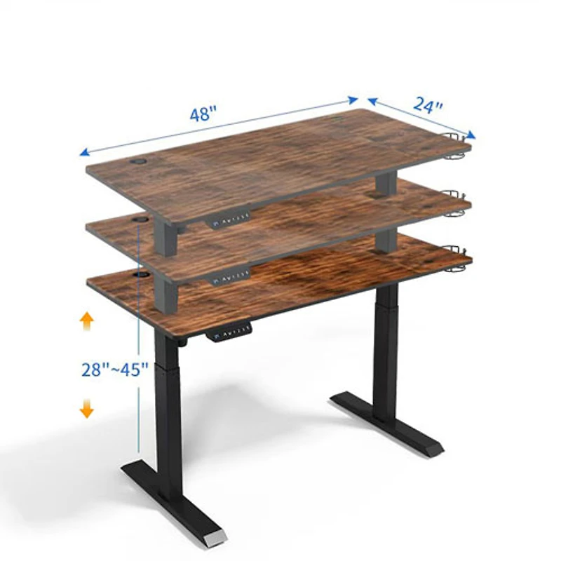 LjubLjana 47" Electric Height Adjustable Sit-Stand Desk - Wood