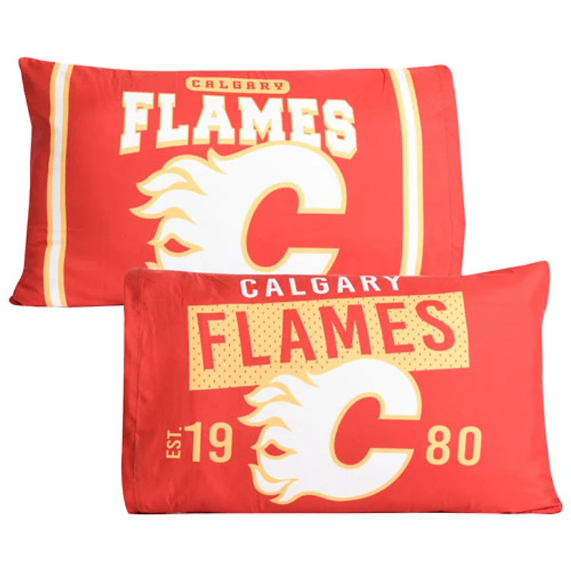 Taie d'oreiller 2 pièces de la LNH - Flames de Calgary