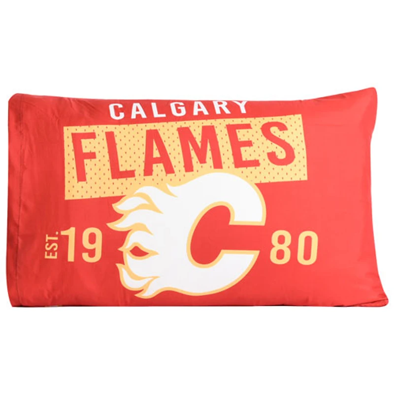 Taie d'oreiller 2 pièces de la LNH - Flames de Calgary