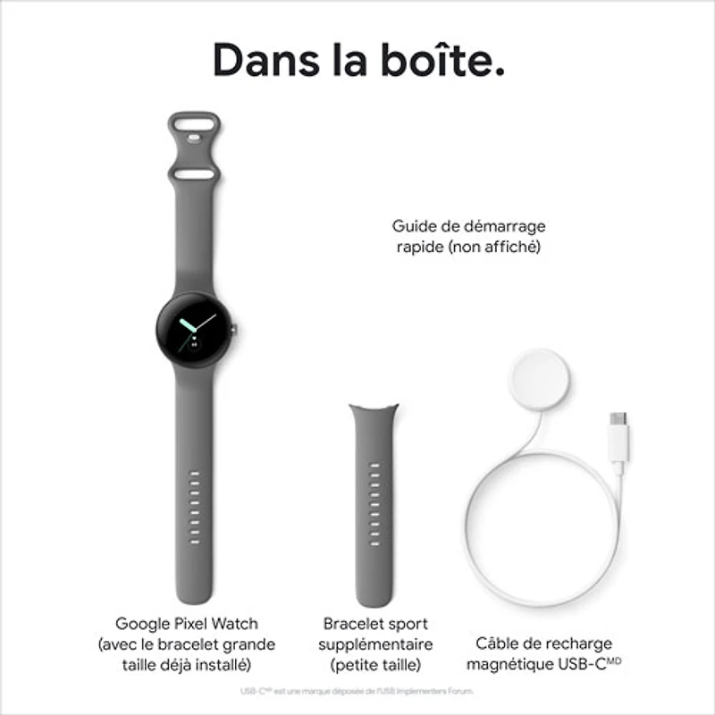 TELUS Google Pixel Watch (GPS + LTE) 40mm Black Stainless Steel Case w/ Obsidian Active Band - Monthly Financing