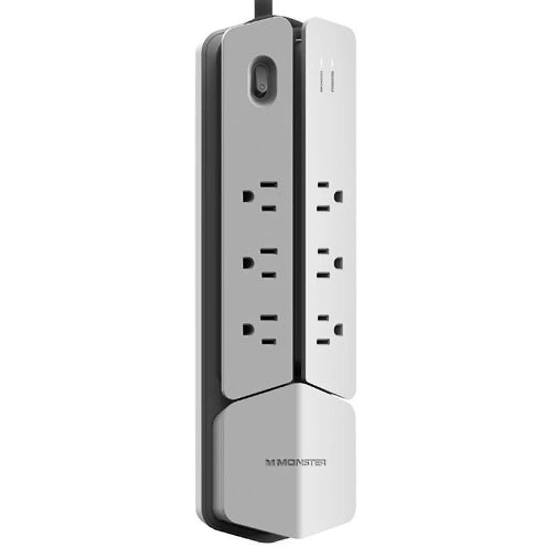 Monster Power Center Vertex 6-Outlet Surge Protector - White