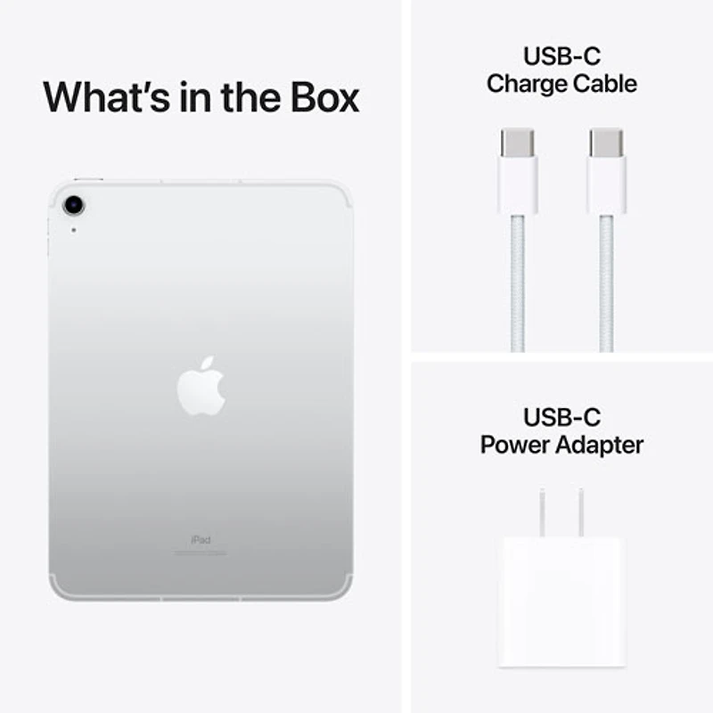 iPad de 10,9 po et de 256 Go d'Apple avec Wi-Fi 6 et 5G (10e génération) - Argenté