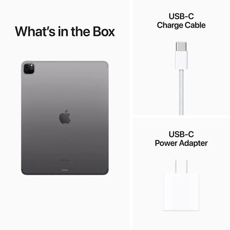 iPad Pro de 12,9 po et de 256 Go d'Apple avec Wi-Fi et 5G (6e génération) - Gris cosmique
