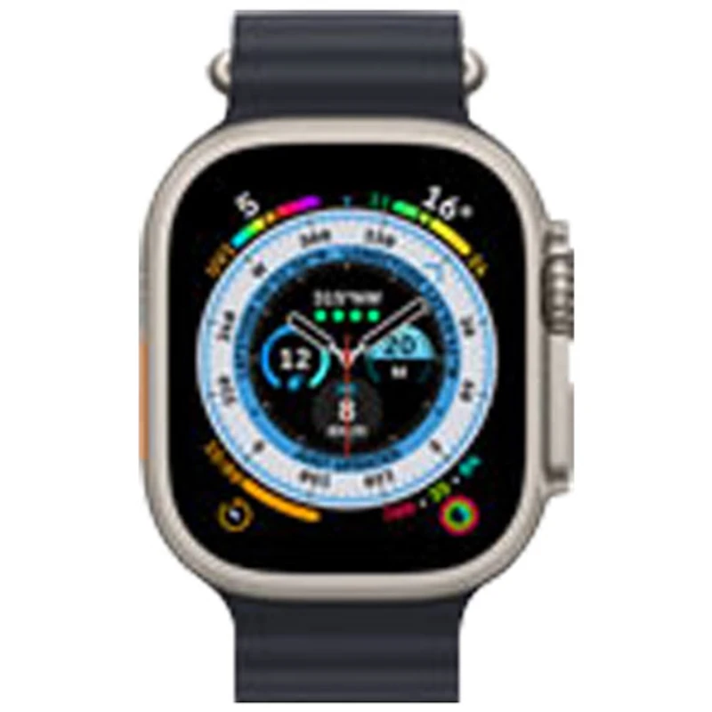 Apple Watch Ultra (GPS + connectivité cellulaire) avec boîtier de 49 mm en titane et bracelet océan minuit offert par Bell