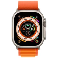 Apple Watch Ultra (GPS + connectivité cellulaire) avec boîtier de 49 mm en titane et bracelet alpin orange offert par Bell - Grand