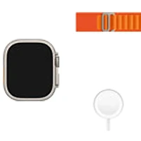 Apple Watch Ultra (GPS + connectivité cellulaire) avec boîtier de 49 mm en titane et bracelet alpin orange offert par Bell - Grand