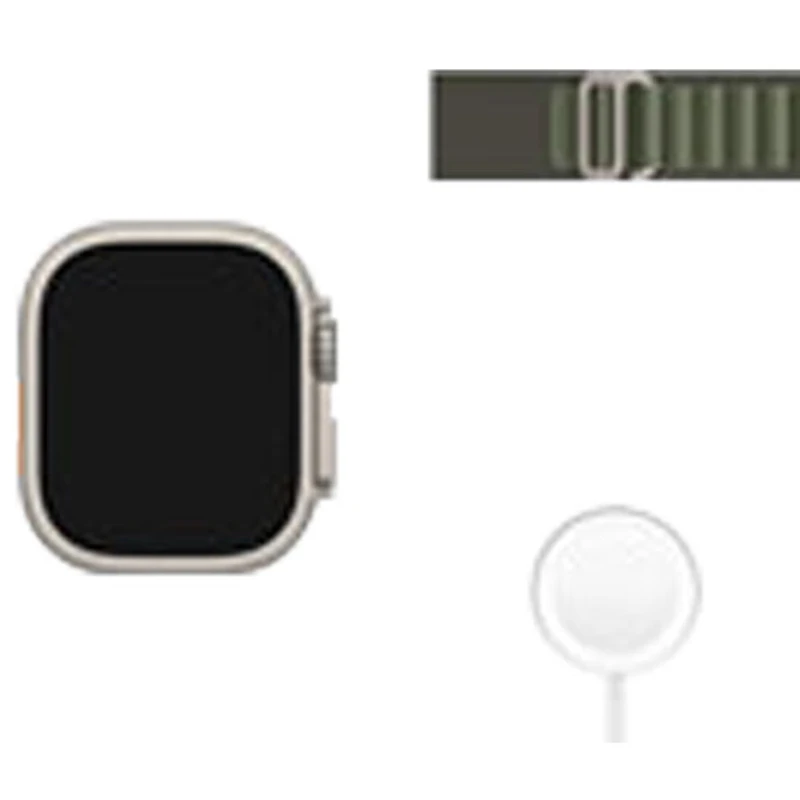 Bell Apple Watch Ultra (GPS + Cellular) 49mm Titanium Case with Green Alpine Loop - Medium