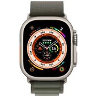 Apple Watch Ultra (GPS + connectivité cellulaire) avec boîtier de 49 mm en titane et bracelet alpin vert offert par Virgin Plus - Moyen