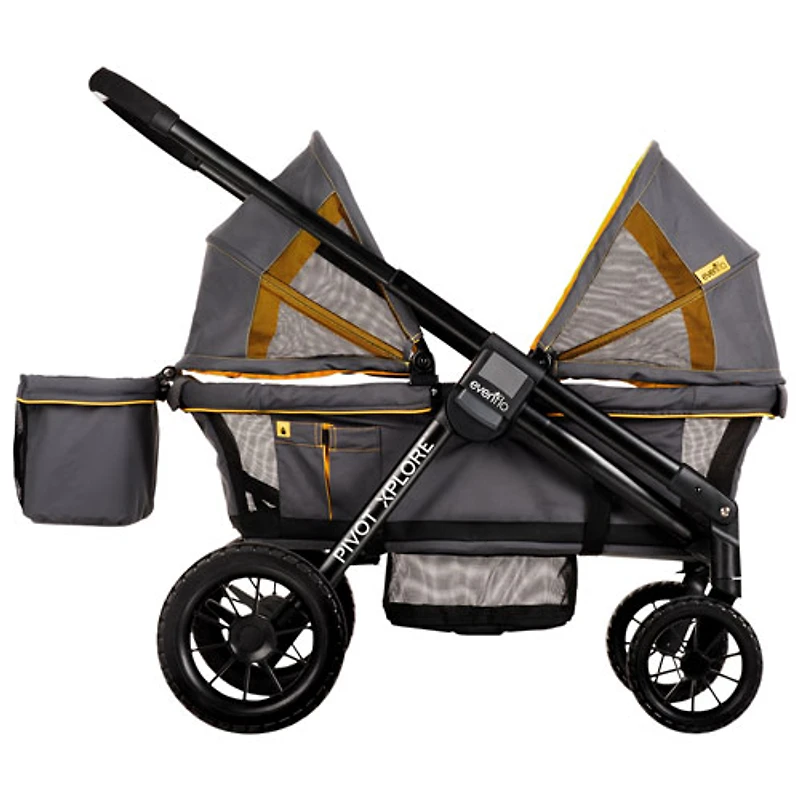 Chariot poussette tout-terrain Pivot Xplore d'Evenflo - Gris