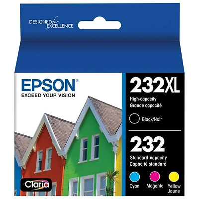 Cartouches d'encre noire et couleur T232XL d'Epson (T232XL-BCS) - Paquet de 4