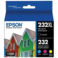 Cartouches d'encre noire et couleur T232XL d'Epson (T232XL-BCS) - Paquet de 4