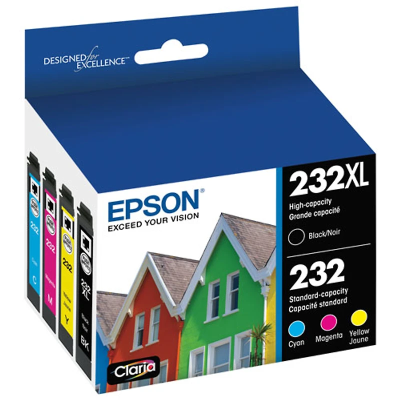 Cartouches d'encre noire et couleur T232XL d'Epson (T232XL-BCS) - Paquet de 4
