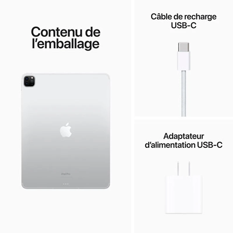 iPad Pro de 12,9 po 2 To Go d'Apple Wi-Fi et 5G avec TELUS (6e génération) - Argenté - Financement mensuel