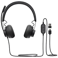 Casque d'écoute avec fil à suppression du bruit Zone 750 de Logitech - Graphite