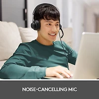 Casque d'écoute avec fil à suppression du bruit Zone 750 de Logitech - Graphite