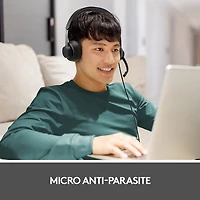 Casque d'écoute avec fil à suppression du bruit Zone 750 de Logitech - Graphite