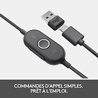 Casque d'écoute avec fil à suppression du bruit Zone 750 de Logitech - Graphite