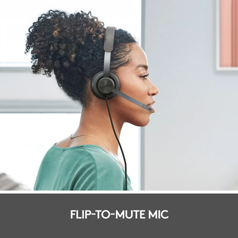 Casque d'écoute avec fil à suppression du bruit Zone 750 de Logitech - Graphite