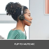 Casque d'écoute avec fil à suppression du bruit Zone 750 de Logitech - Graphite