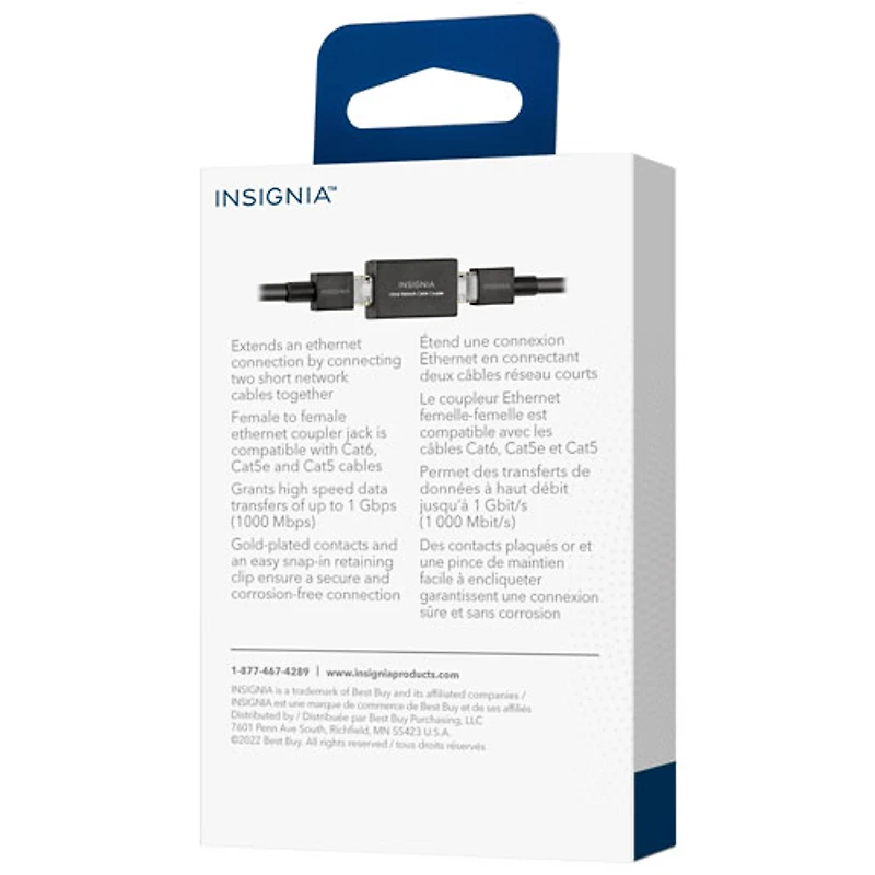 Insignia Cat-6 RJ45 Ethernet Network Cable Coupler Adapter - Black - Only at Best Buy