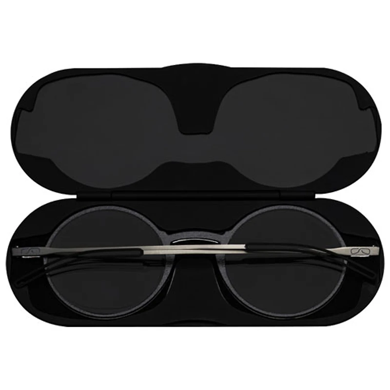 ThinOptics Manhattan Reading Glasses with Milano Case - 1.5 Strength - Black