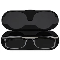ThinOptics Brooklyn Reading Glasses with Milano Case - 1.5 Strength - Clear