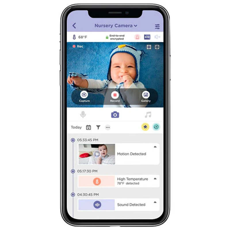 Interphone de surveillance intelligent de 5 po Nursery Pal Deluxe Twin de Hubble avec vision nocturne et communication bidirectionnelle (HCTNPDL2-CA)