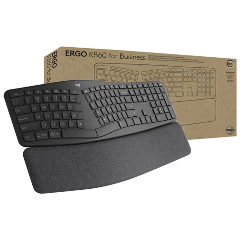 Clavier ergonomique Bluetooth ERGO K860 de Logitech - Graphite