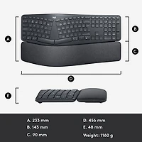 Clavier ergonomique Bluetooth ERGO K860 de Logitech - Graphite