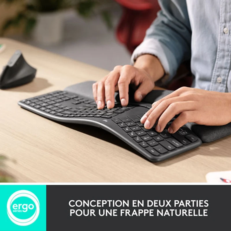 Clavier ergonomique Bluetooth ERGO K860 de Logitech - Graphite