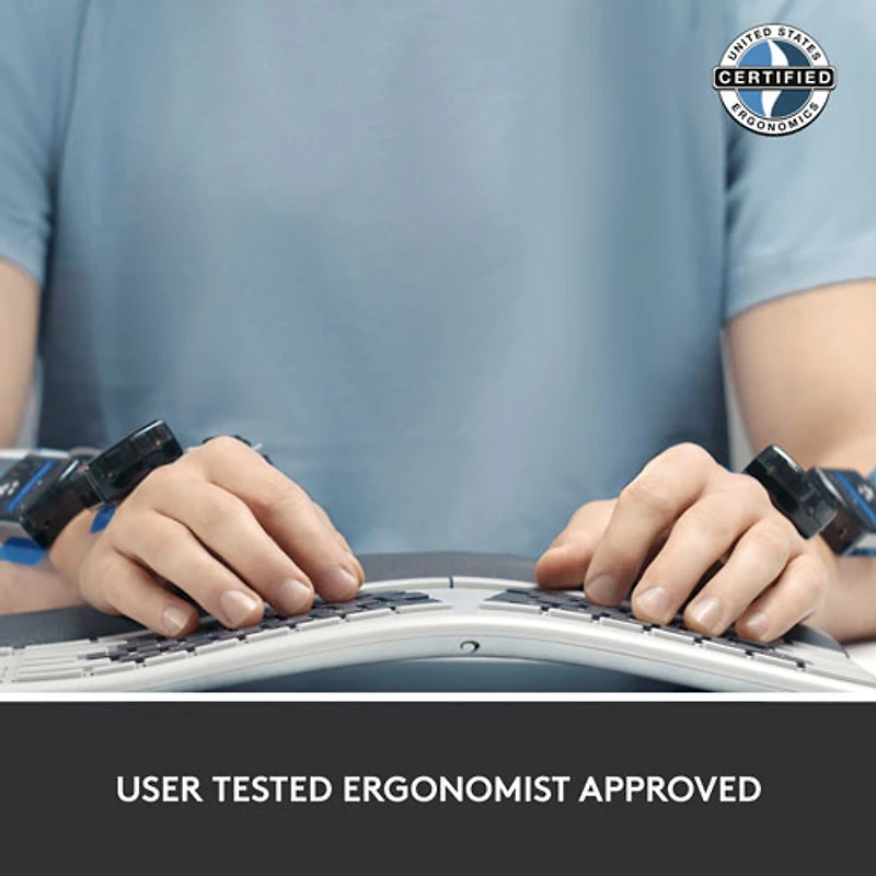 Clavier ergonomique Bluetooth ERGO K860 de Logitech - Graphite