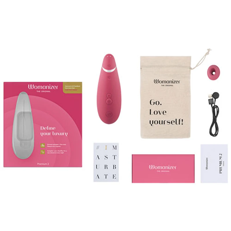 Womanizer Premium 2 Pleasure Air Stimulator - Raspberry
