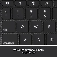 Étui-clavier Combo Touch avec pavé tactile et clavier résistant aux éclaboussures de Logitech pour iPad (10e génération et puce A16) - Gris Oxford