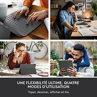 Étui-clavier Combo Touch avec pavé tactile et clavier résistant aux éclaboussures de Logitech pour iPad (10e génération et puce A16) - Gris Oxford