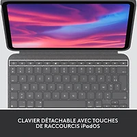 Étui-clavier Combo Touch avec pavé tactile et clavier résistant aux éclaboussures de Logitech pour iPad (10e génération et puce A16) - Gris Oxford