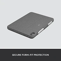 Étui-clavier Combo Touch avec pavé tactile et clavier résistant aux éclaboussures de Logitech pour iPad (10e génération et puce A16) - Gris Oxford