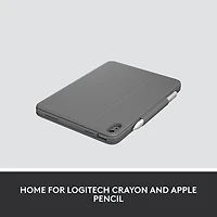 Étui-clavier Rugged Folio avec clavier résistant aux éclaboussures de Logitech pour iPad (10e génération et puce A16) - Gris Oxford