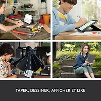 Étui-clavier Rugged Folio avec clavier résistant aux éclaboussures de Logitech pour iPad (10e génération et puce A16) - Gris Oxford