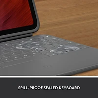 Étui-clavier Rugged Folio avec clavier résistant aux éclaboussures de Logitech pour iPad (10e génération et puce A16) - Gris Oxford