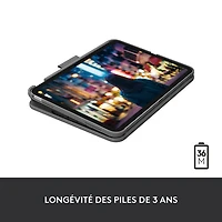Étui-clavier Slim Folio avec clavier Bluetooth intégré de Logitech pour iPad (10e génération et puce A16) - Gris Oxford