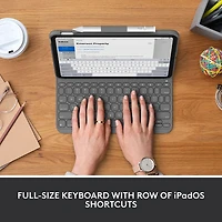 Étui-clavier Slim Folio avec clavier Bluetooth intégré de Logitech pour iPad (10e génération et puce A16) - Gris Oxford