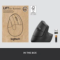 Souris Bluetooth verticale ergonomique Lift de Logitech - Graphite