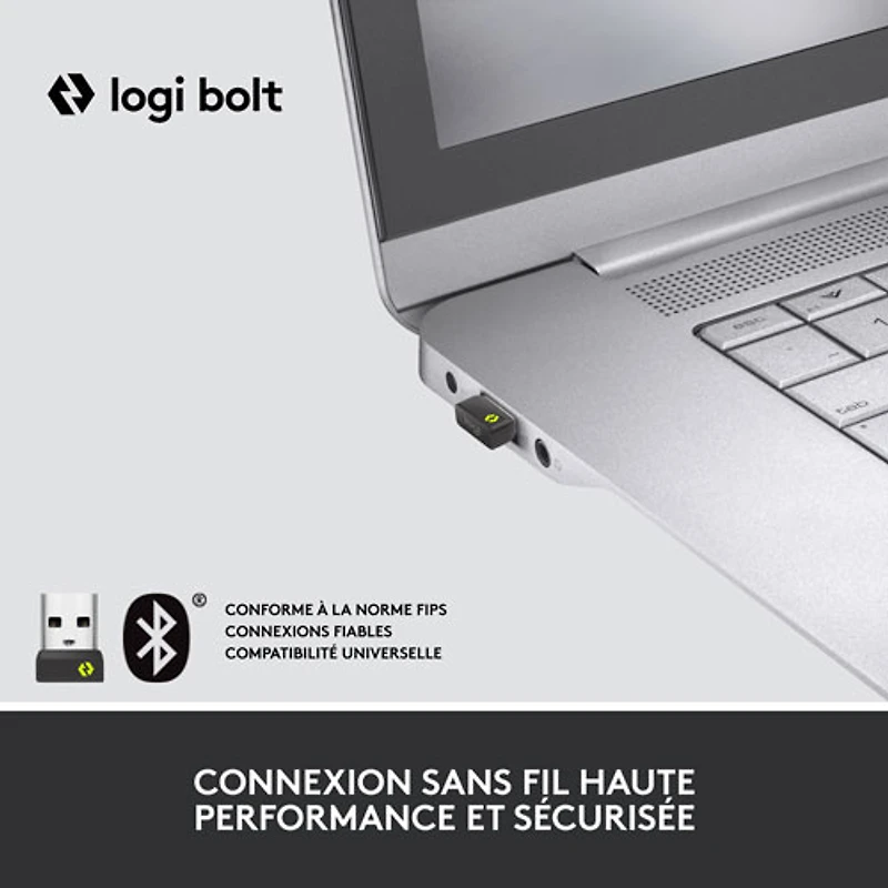 Souris Bluetooth verticale ergonomique Lift de Logitech - Graphite