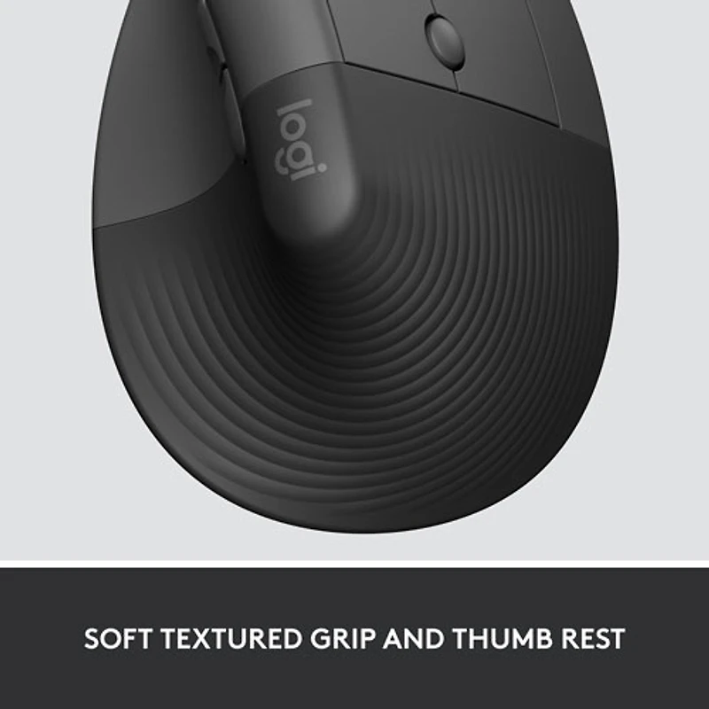 Souris Bluetooth verticale ergonomique Lift de Logitech - Graphite