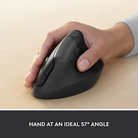 Souris Bluetooth verticale ergonomique Lift de Logitech - Graphite