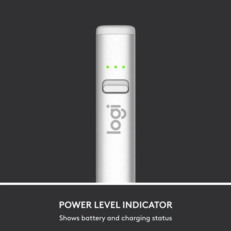 Stylet numérique USB-C Crayon de Logitech pour iPad (2018 et versions ultérieures) - Argenté